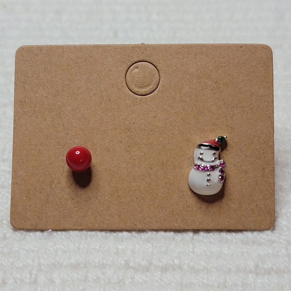 Christmas Snowman  .925 Studs